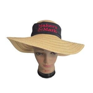 Maker's Mark Paper Sun Hat Women's Floppy Kentucky Derby Beach Hat Wide Brim
